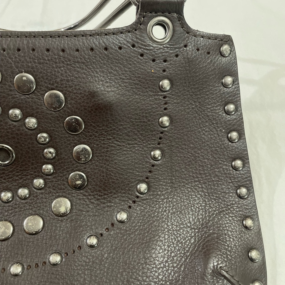 Banana Republic Brown Bag with Textured Leather and Decorative Studding